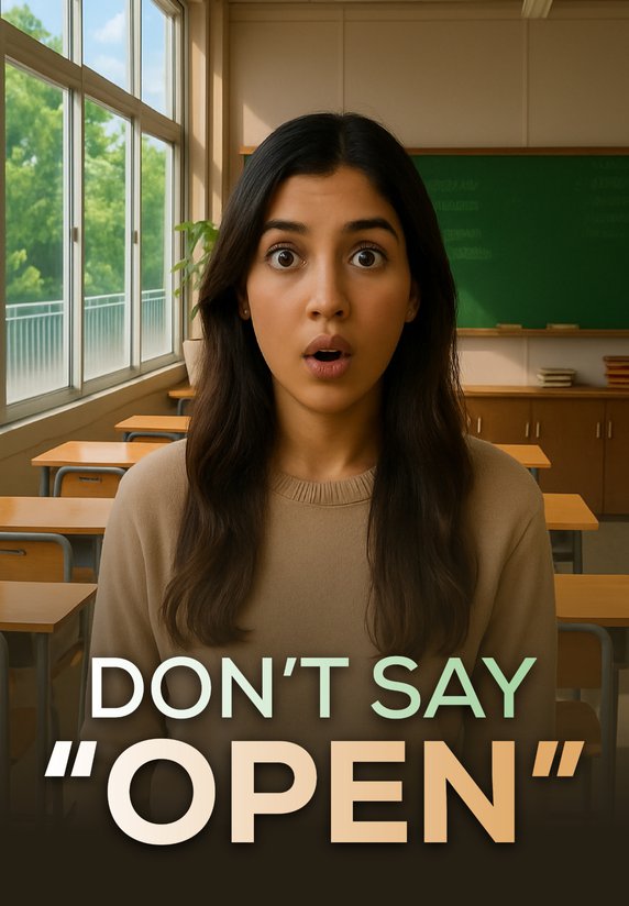Don't Say "OPEN" In English