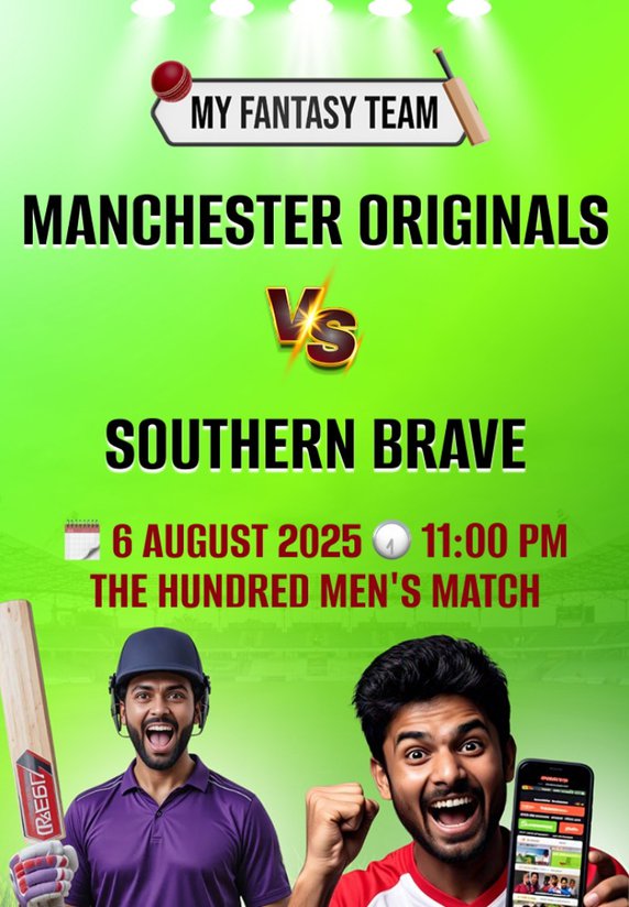 Manchester Originals vs Southern Brave : The Hundred Men's Match