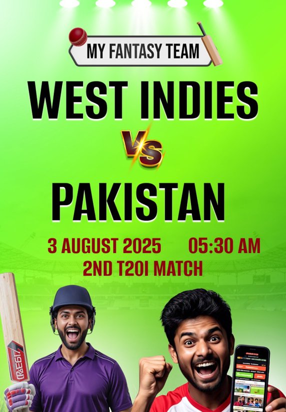 West Indies vs Pakistan 2nd T20I Match