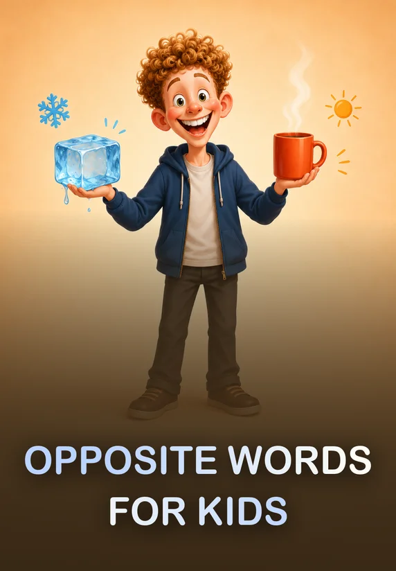 Flared Opposite Opposite Words For Kids | Little English Champion